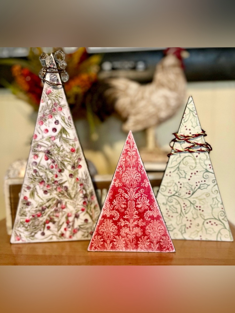 Handmade Wood Trees Decorative Christmas Tree Set- Home Holiday Farmhouse